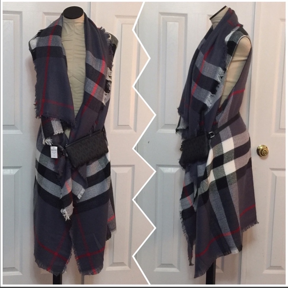 Plaid Waterfall Vest - Picture 6 of 7